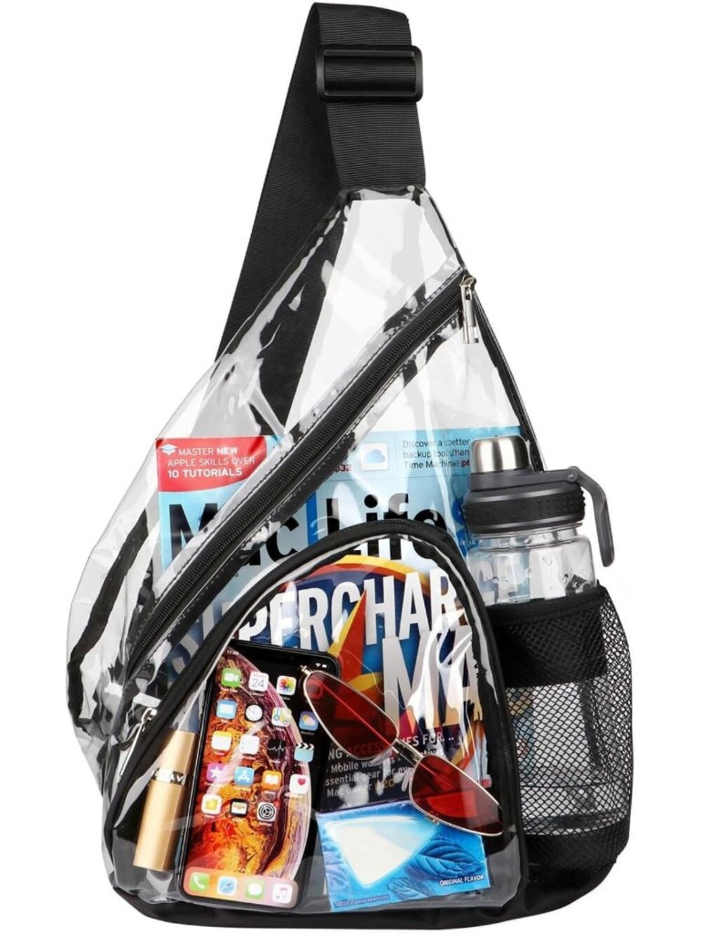 Clear Sling Bag - Stadium Approved Transparent Crossbody Backpack for Casual Use